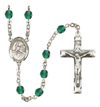 Silver-Plated 6mm Saint Lidwina of Schiedam  Engraved Catholic Rosaries