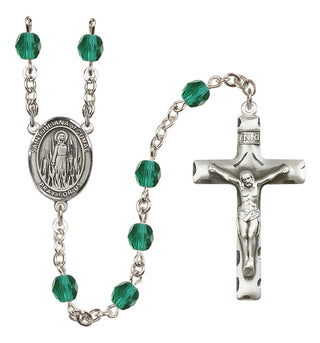Silver Plated 6mm Fire Polished Saint Juliana of Cumae Rosary in Zircon