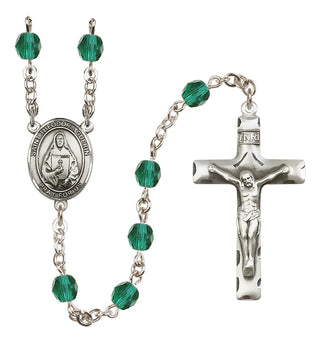 Silver Plated 6mm Fire Polished Saint Theodora Rosary in Zircon