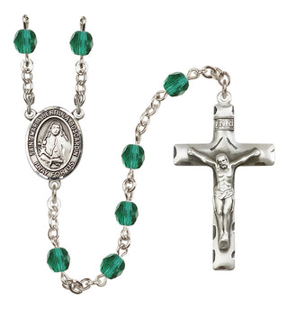 Silver Plated 6mm Fire Polished Saint Maria Bertilla Boscardin Rosary in Zircon