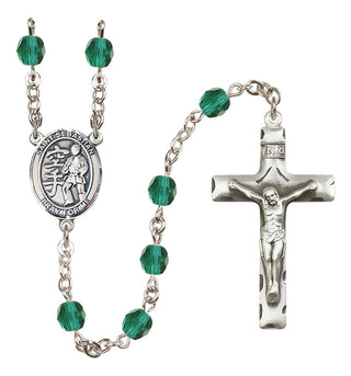 Silver-Plated 6mm Saint Sebastian/Karate Rosary