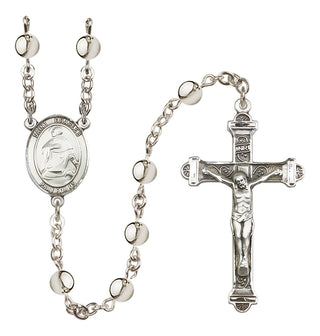 Silver Plated 6mm Saint Charles Borromeo Rosary