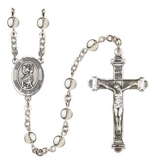 Silver Plated 6mm San Cristobal Rosary