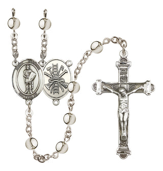 Silver-Plated 6mm Saint Florian/Firefighter Rosary