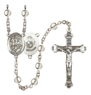 Silver Plated 6mm Saint George / Marines Rosary