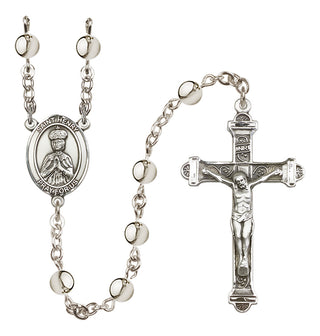 Silver-Plated 6mm Saint Henry II  Engraved Catholic Rosaries