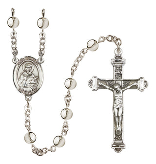 Silver Plated 6mm Saint Isidore of Seville Rosary