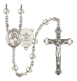 Silver Plated 6mm Saint Joan of Arc / Army Rosary