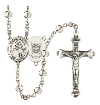 Silver-Plated 6mm Saint Joan of Arc /Coast Guard Rosary