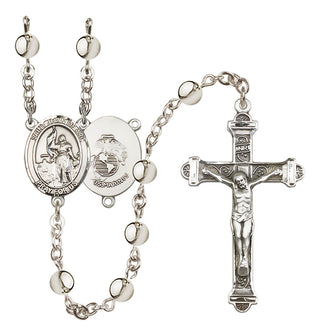Silver Plated 6mm Saint Joan of Arc / Marines Rosary