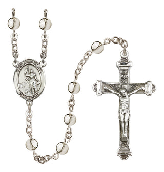 Silver-Plated 6mm Saint Joan of Arc  Engraved Catholic Rosaries