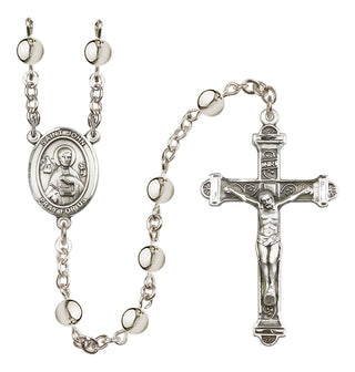 Silver Plated 6mm Saint John the Apostle Rosary