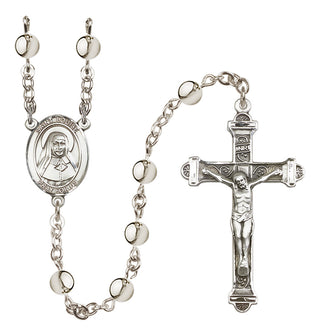 Silver-Plated 6mm Saint Louise de Marillac  Engraved Catholic Rosaries