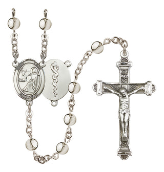 Silver-Plated 6mm Saint Luke the Apostle / Doctor Rosary