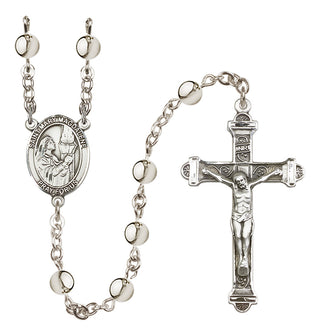 Silver-Plated 6mm Saint Mary Magdalene  Engraved Catholic Rosaries
