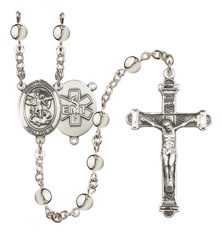 Silver-Plated 6mm Saint Michael / EMT Rosary