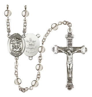 Silver Plated 6mm Saint Michael / Army Rosary