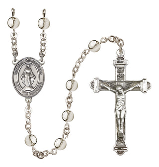 Silver-Plated 6mm Virgen Milagrosa Rosary
