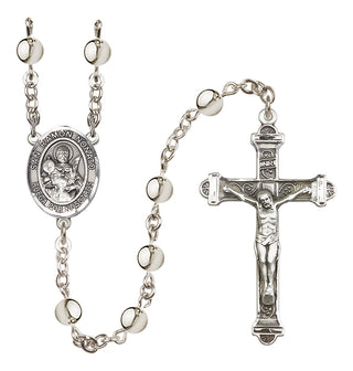 Silver-Plated 6mm San Ramon Nonato  Engraved Catholic Rosaries