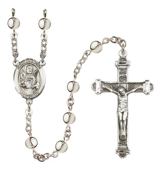Silver-Plated 6mm Saint Raymond Nonnatus  Engraved Catholic Rosaries