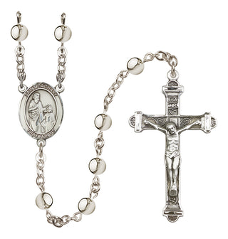 Silver Plated 6mm Saint Zachary Rosary
