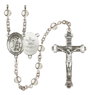 Silver Plated 6mm Guardian Angel / Army Rosary