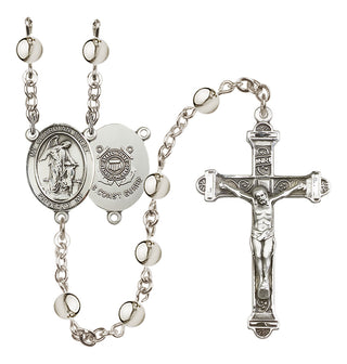 Silver-Plated 6mm Guardian Angel/Coast Guard Rosary