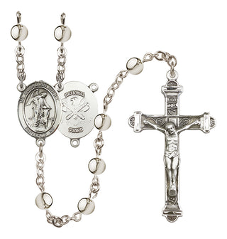 Silver-Plated 6mm Guardian Angel / Nat'l Guard Rosary