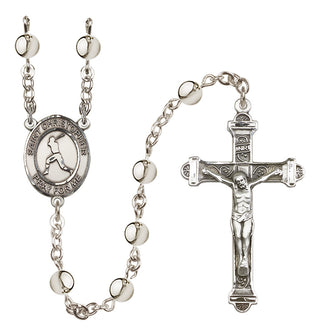 Silver-Plated 6mm Saint Christopher/Baseball Rosary