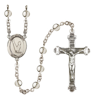 Silver Plated 6mm Saint Sebastian/Gymnastics Rosary