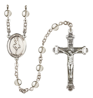 Silver Plated 6mm Saint Sebastian/Dance Rosary