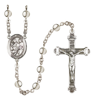 Silver-Plated 6mm Saint Cecilia / Marching Band Rosary
