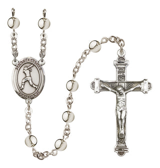 Silver Plated 6mm Saint Sebastian / Softball Rosary