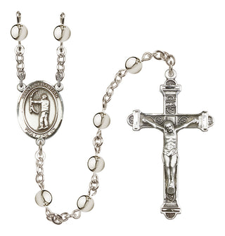 Silver Plated 6mm Saint Sebastian / Archery Rosary