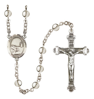 Silver-Plated 6mm Saint Christopher / Fishing Rosary