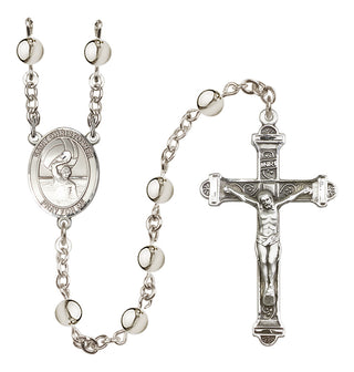 Silver-Plated 6mm Saint Christopher/Water Polo-Men Rosary