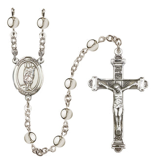 Silver-Plated 6mm Saint Victor of Marseilles  Engraved Catholic Rosaries