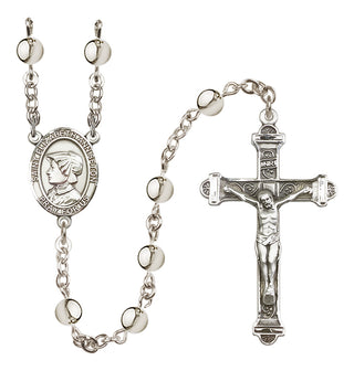 Silver-Plated 6mm Saint Elizabeth Ann Seton Rosary | Engravable