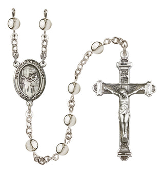 Silver-Plated 6mm San Juan de la Cruz  Engraved Catholic Rosaries