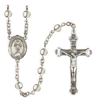 Silver-Plated 6mm Our Lady of All Nations  Engraved Catholic Rosaries
