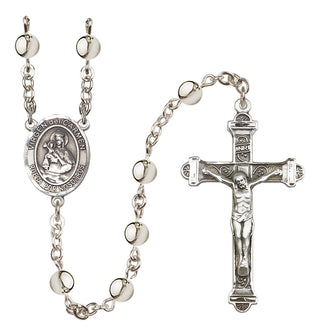 Silver-Plated 6mm Virgen del Carmen Rosary