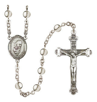 Silver-Plated 6mm Blessed Trinity  Engraved Catholic Rosaries