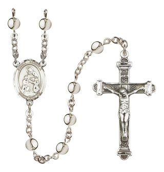 Silver Plated 6mm Saint Angela Merici Rosary