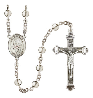 Silver Plated 6mm Saint Gianna Beretta Molla Rosary