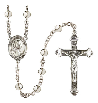 Silver-Plated 6mm Saint Edmund Campion  Engraved Catholic Rosaries
