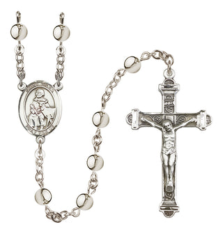 Silver Plated 6mm Saint Giles Rosary