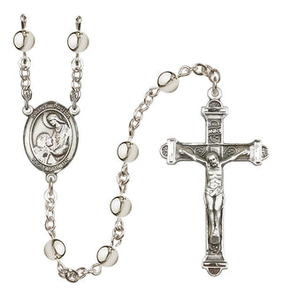 Silver-Plated 6mm Saint Paula Rosary | Engravable