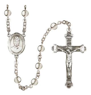 Silver-Plated 6mm Saint Josephine Bakhita  Engraved Catholic Rosaries