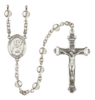 Silver-Plated 6mm Saint Frances of Rome  Engraved Catholic Rosaries