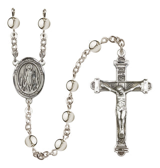 Silver-Plated 6mm Saint Juliana of Cumae  Engraved Catholic Rosaries